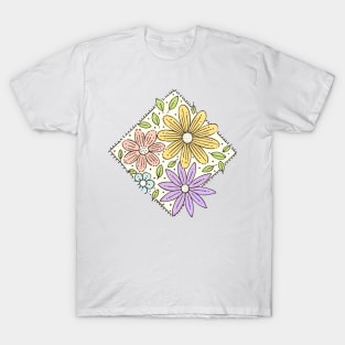 Floral Square Pattern T-Shirt